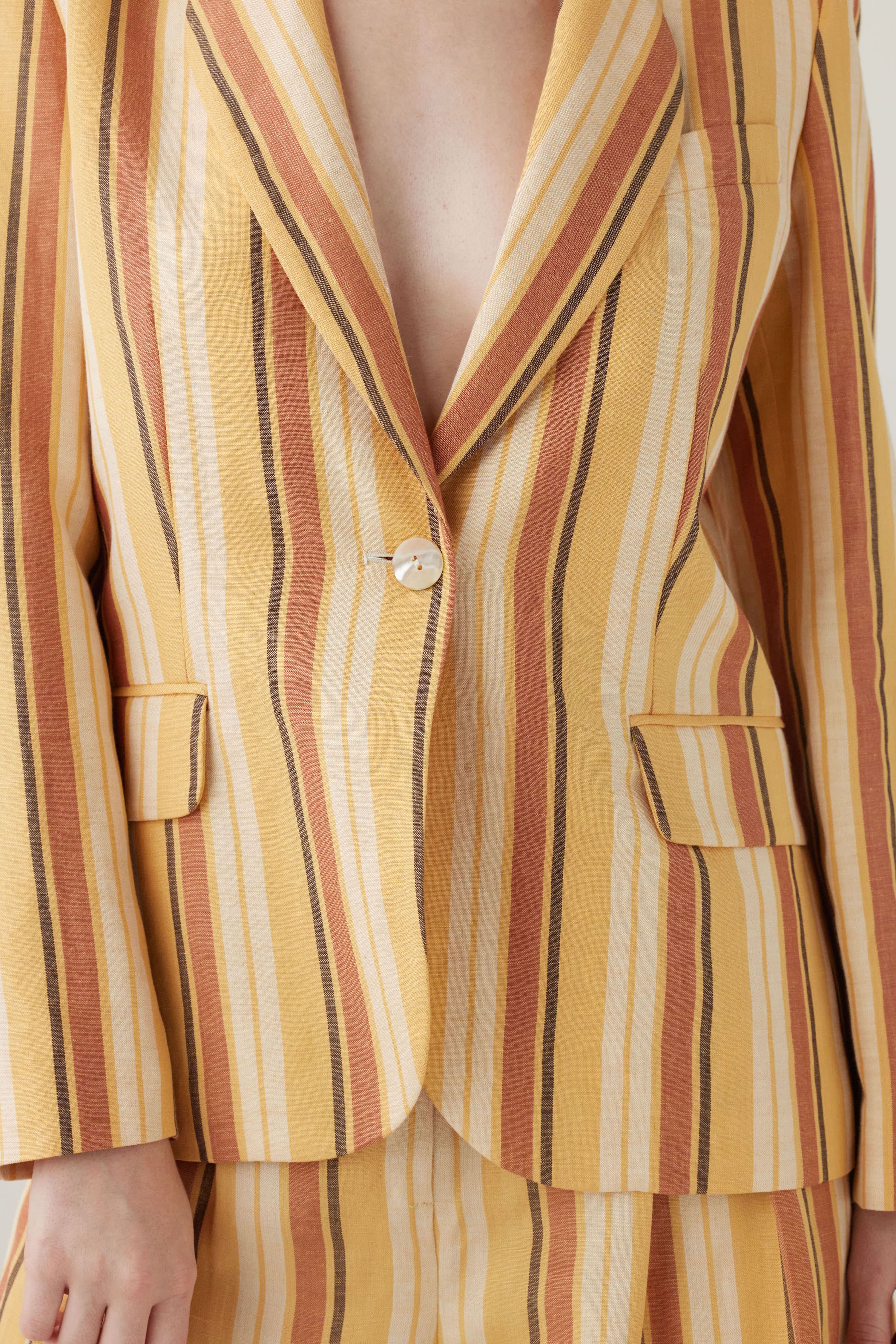 Gatsby Jacket in Linen Stripe