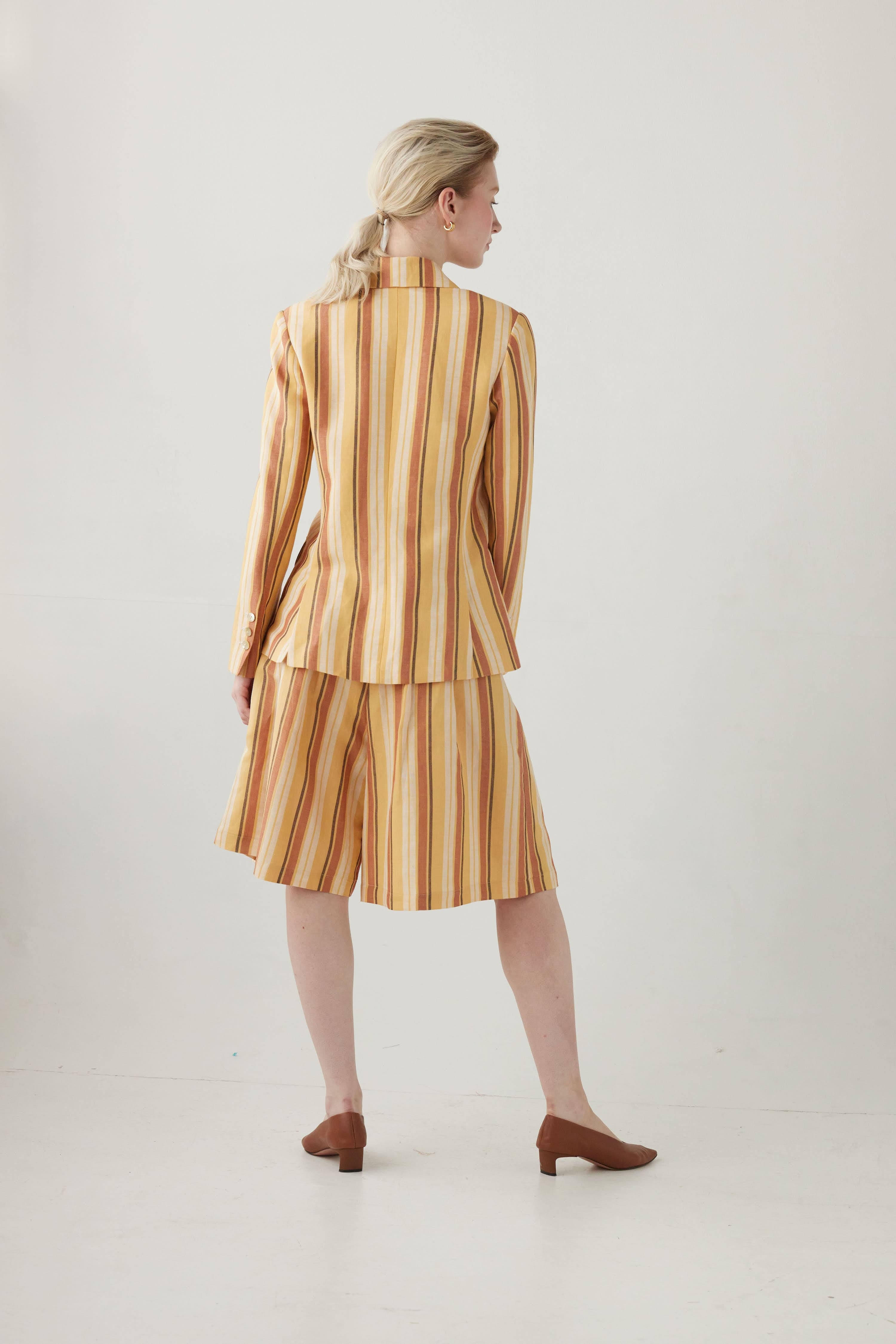 Gatsby Jacket in Linen Stripe