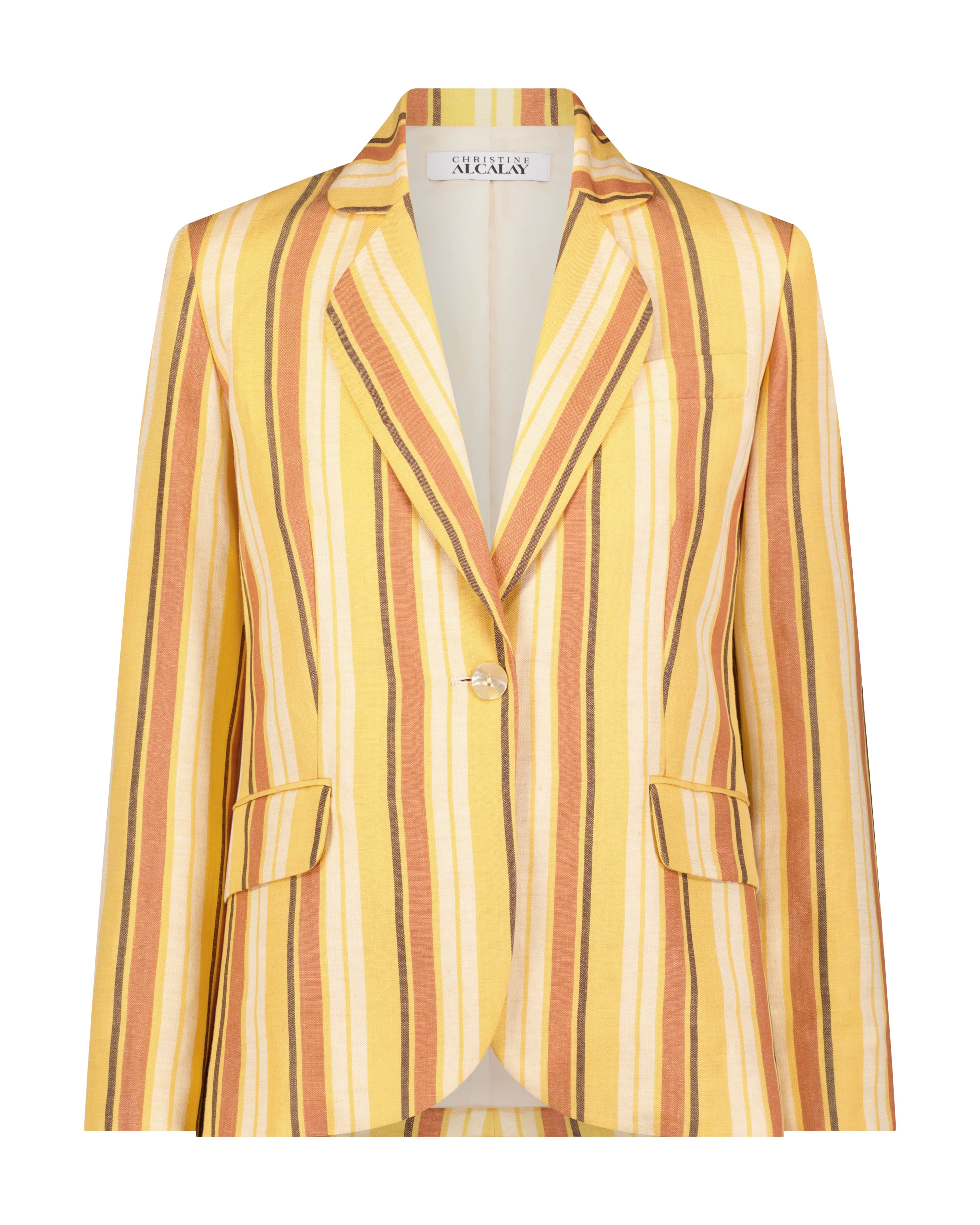 Gatsby Jacket in Linen Stripe