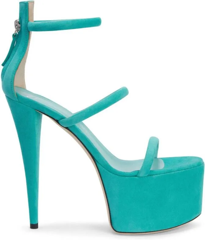 Giuseppe Zanotti Aida 150mm platform suede sandals Green