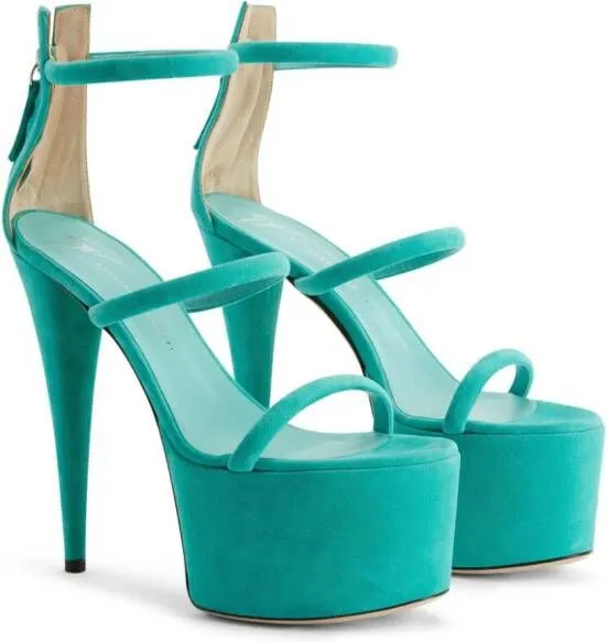 Giuseppe Zanotti Aida 150mm platform suede sandals Green