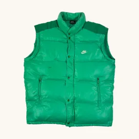 Green 80s NIKE Puffer Jacket Coat Gilet (XL)