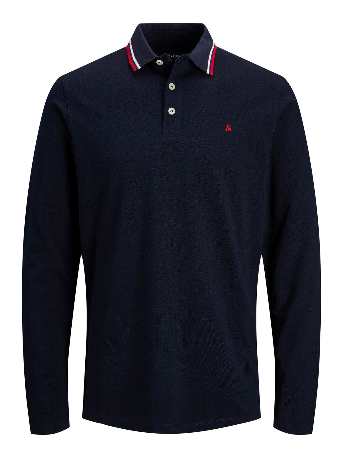 Jack & Jones Mens 'JJE Paulos' Pique Polo Shirt Long Sleeve