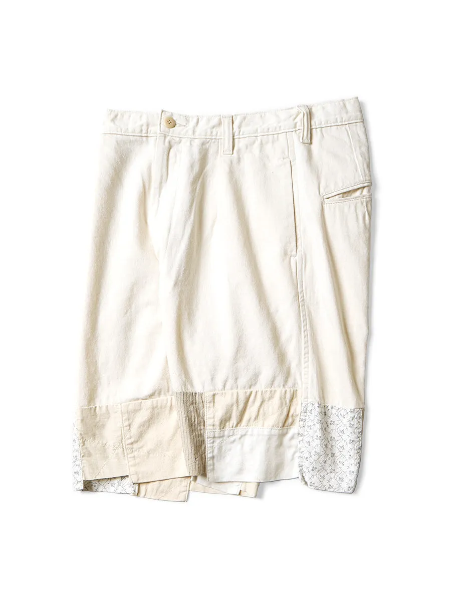 Kapital 10oz White Denim Shorts (Hütteri Make) Pants