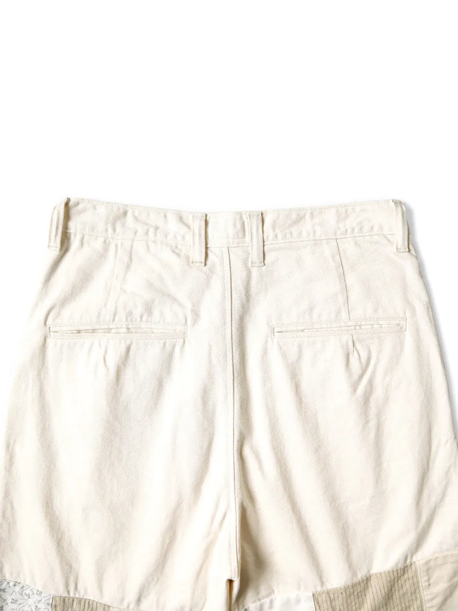 Kapital 10oz White Denim Shorts (Hütteri Make) Pants