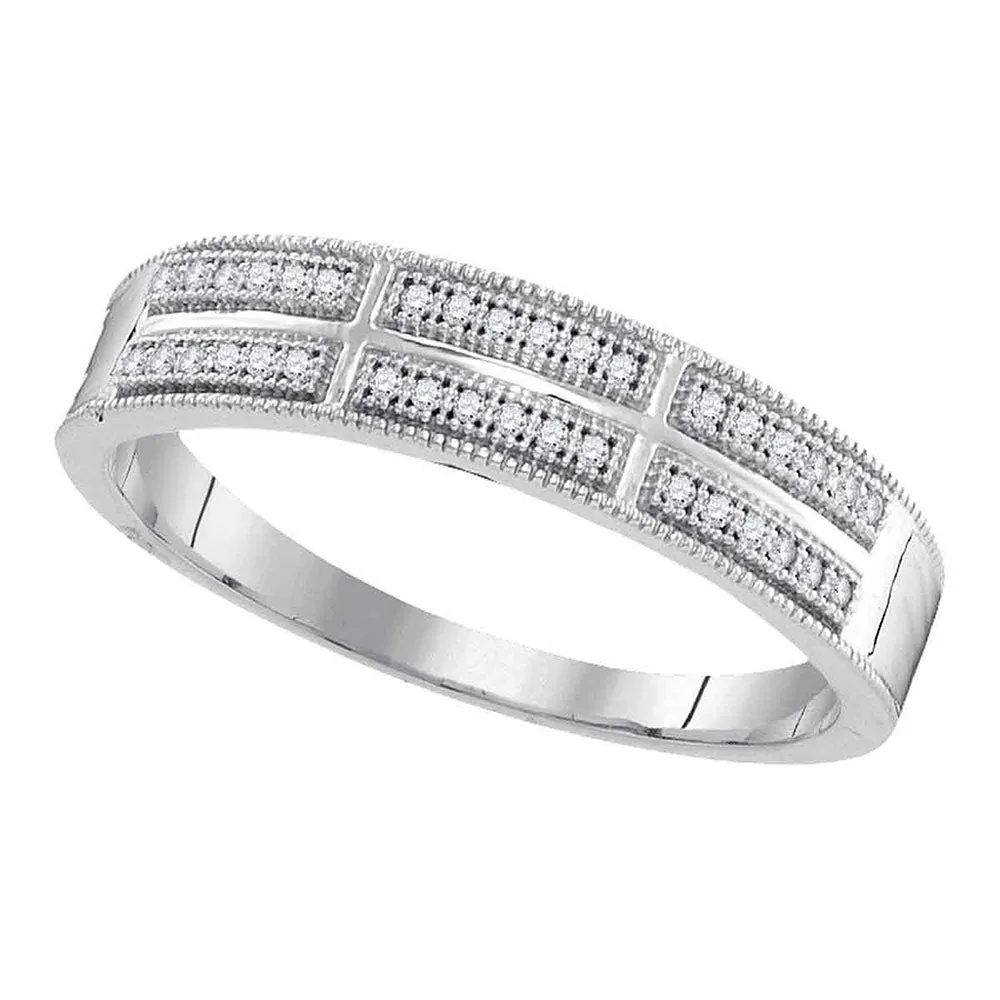 Keene Jewelers 10kt White Gold His Hers Round Diamond Square Matching Wedding Set 1/3 Cttw