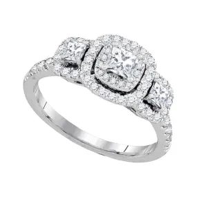 Keene Jewelers 14kt White Gold Princess Diamond 3-stone Bridal Wedding Engagement Ring 1 Cttw