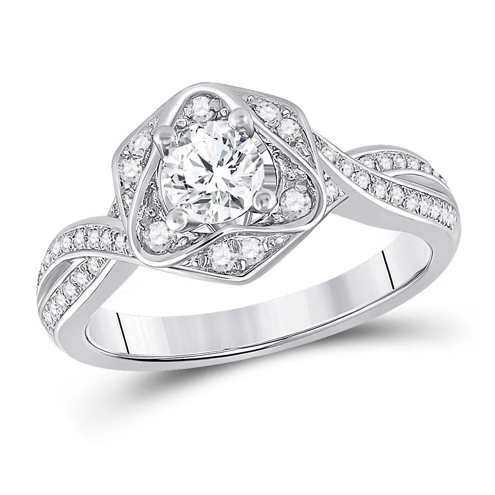 Keene Jewelers 14kt White Gold Round Diamond Solitaire Bridal Wedding Engagement Ring 3/4 Cttw