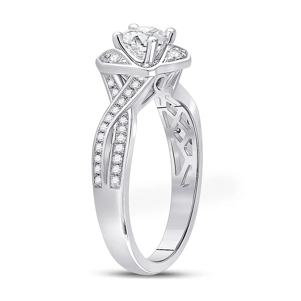 Keene Jewelers 14kt White Gold Round Diamond Solitaire Bridal Wedding Engagement Ring 3/4 Cttw