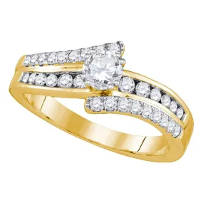 Keene Jewelers 14kt Yellow Gold Round Diamond Solitaire Bridal Wedding Engagement Ring 7/8 Cttw