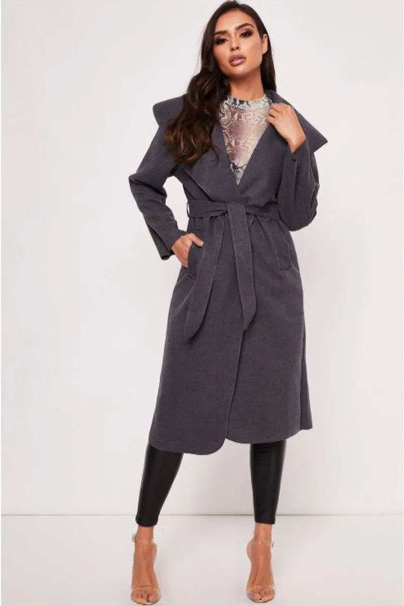 Kimmy Grey Duster Waterfall Coat