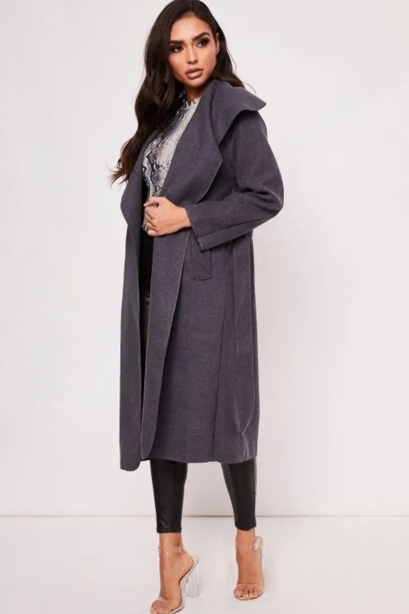 Kimmy Grey Duster Waterfall Coat