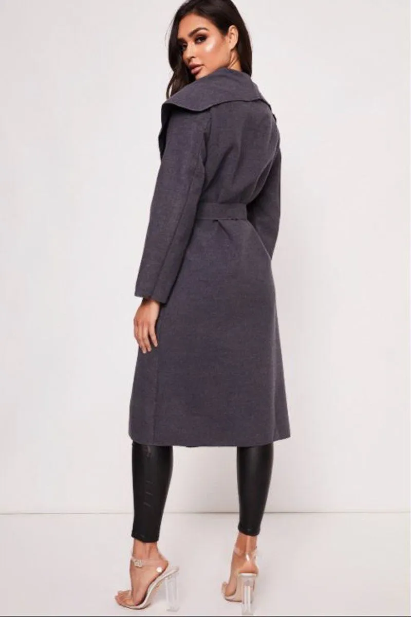 Kimmy Grey Duster Waterfall Coat