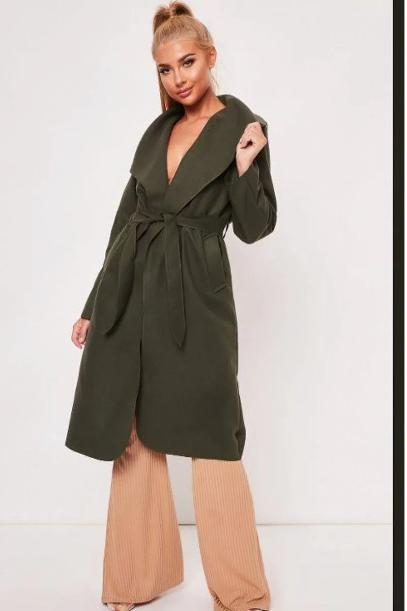 Kimmy  Karki Duster Waterfall Coat