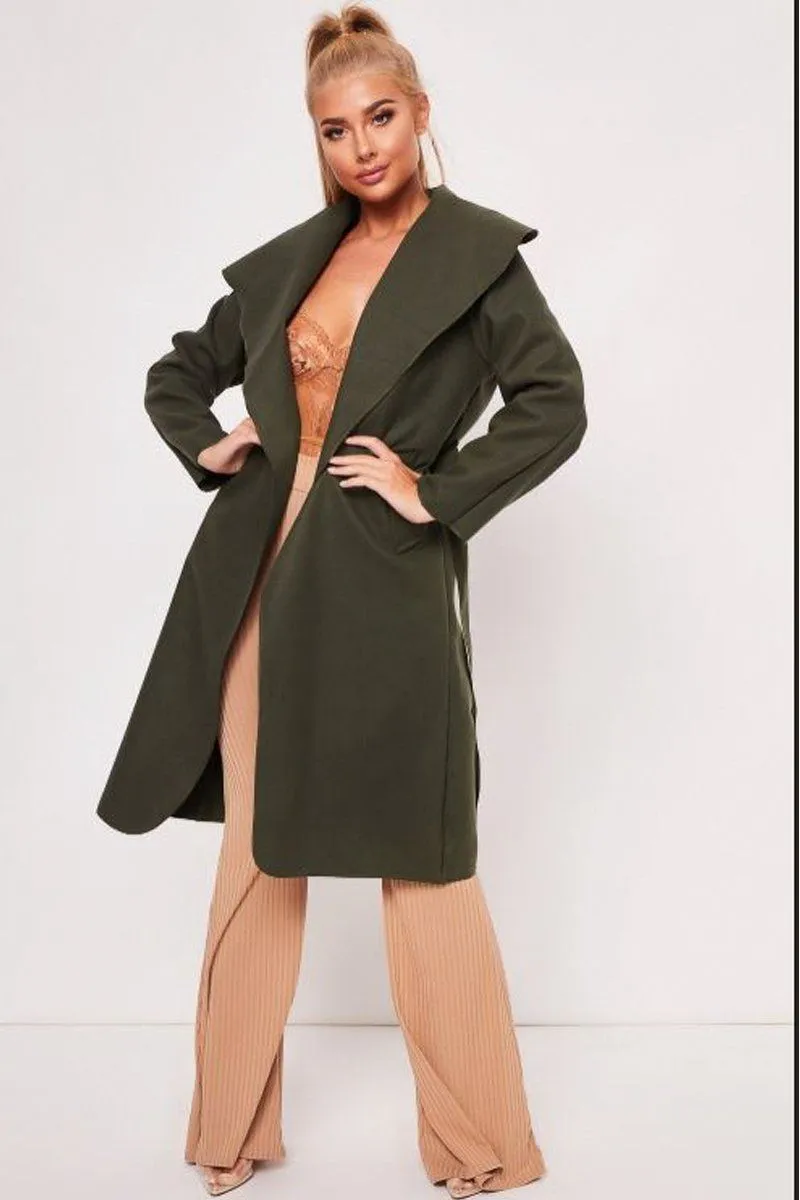 Kimmy  Karki Duster Waterfall Coat