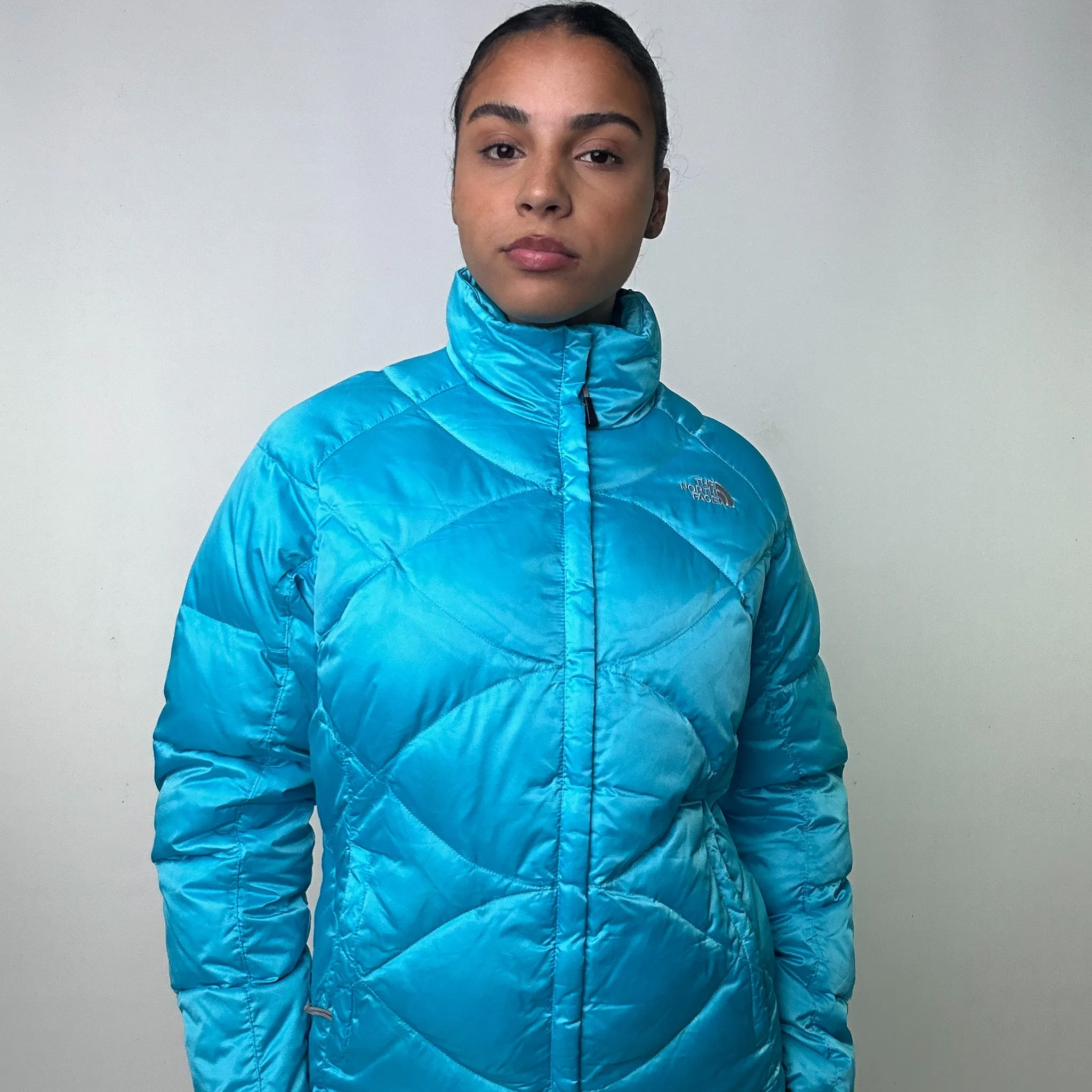 Light Blue 90s The North Face 500 Series Puffer Jacket Coat (M)