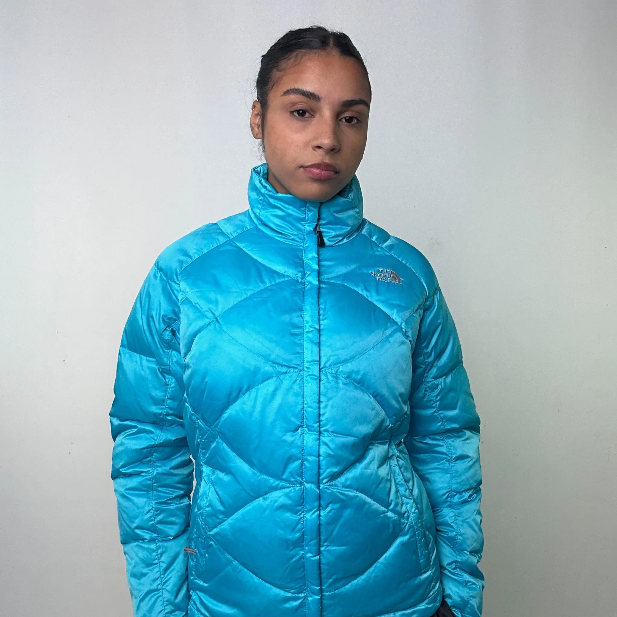 Light Blue 90s The North Face 500 Series Puffer Jacket Coat (M)