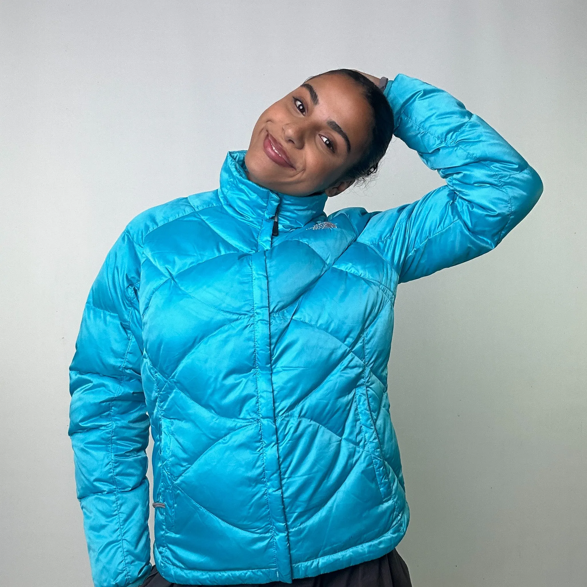 Light Blue 90s The North Face 500 Series Puffer Jacket Coat (M)