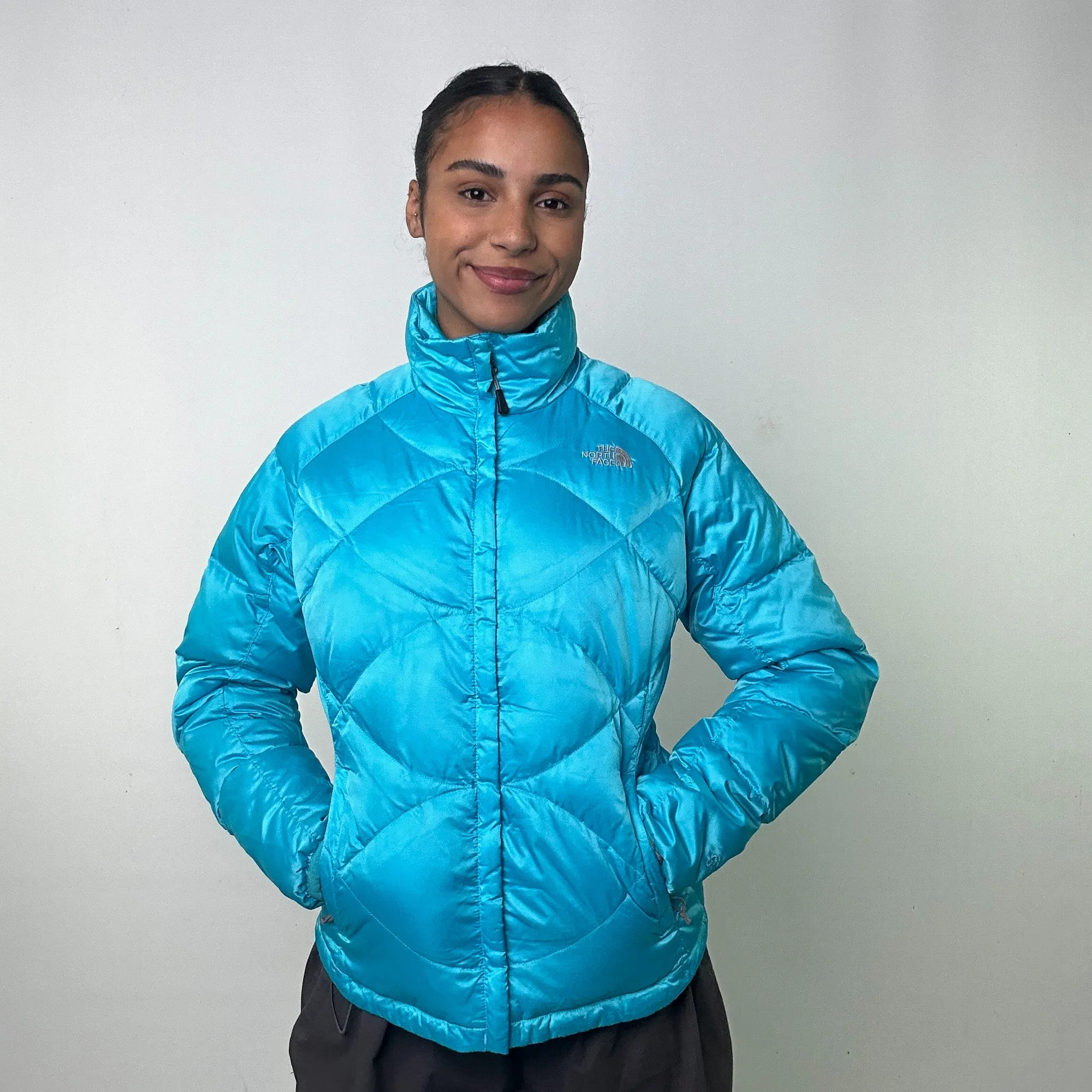 Light Blue 90s The North Face 500 Series Puffer Jacket Coat (M)