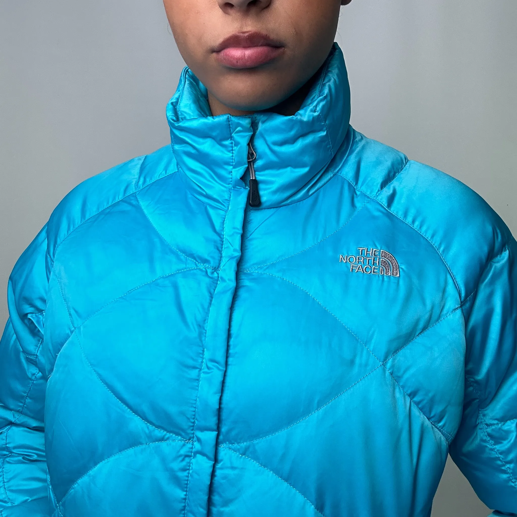 Light Blue 90s The North Face 500 Series Puffer Jacket Coat (M)