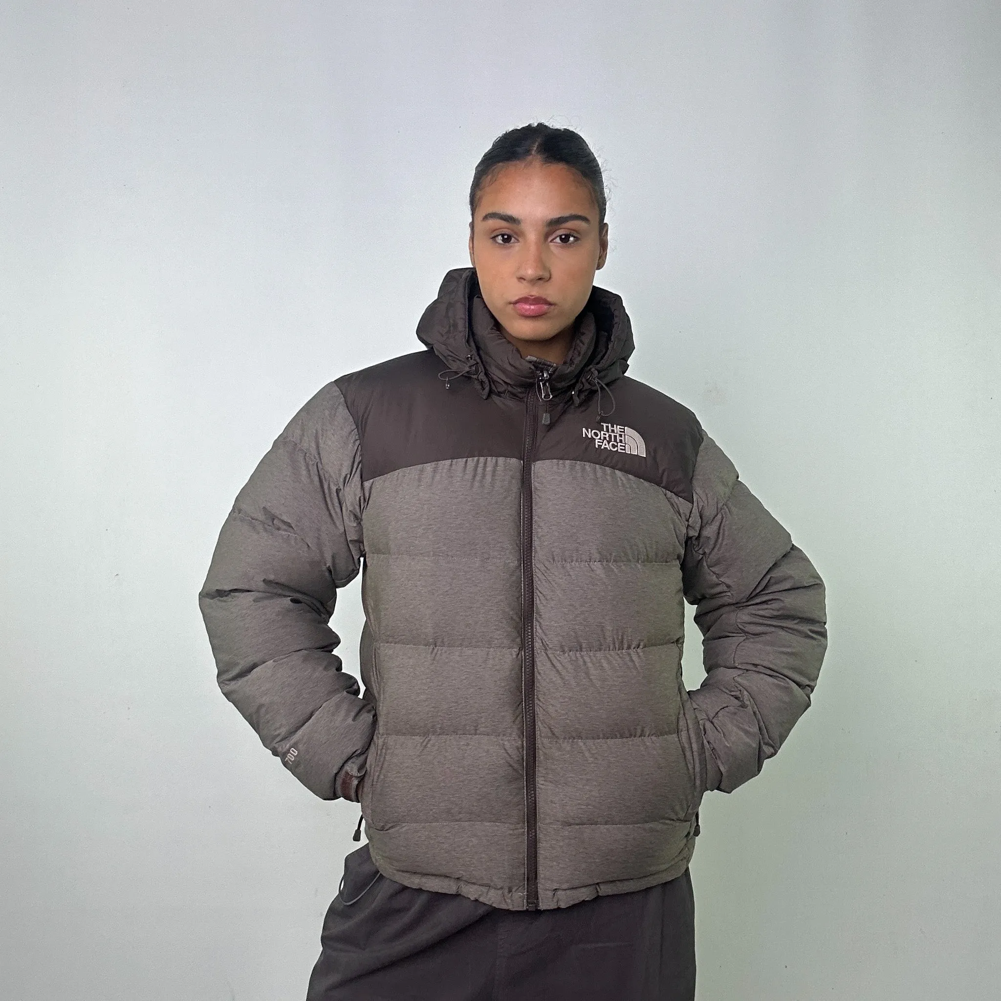 Light Grey 90s The North Face Puffer Jacket Coat (S)