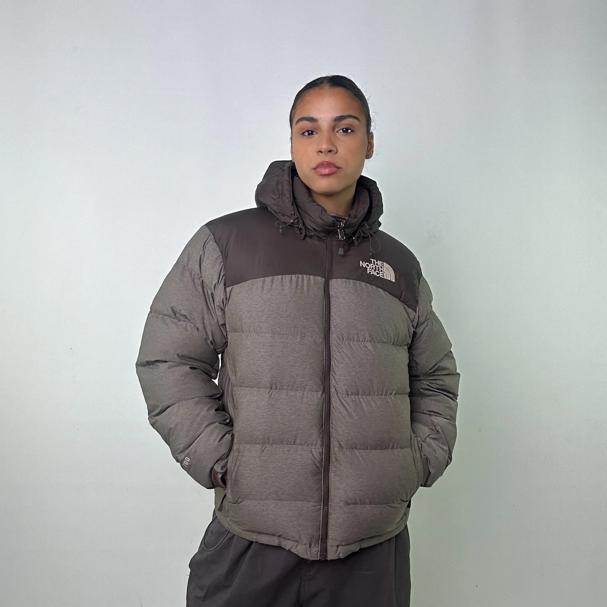 Light Grey 90s The North Face Puffer Jacket Coat (S)