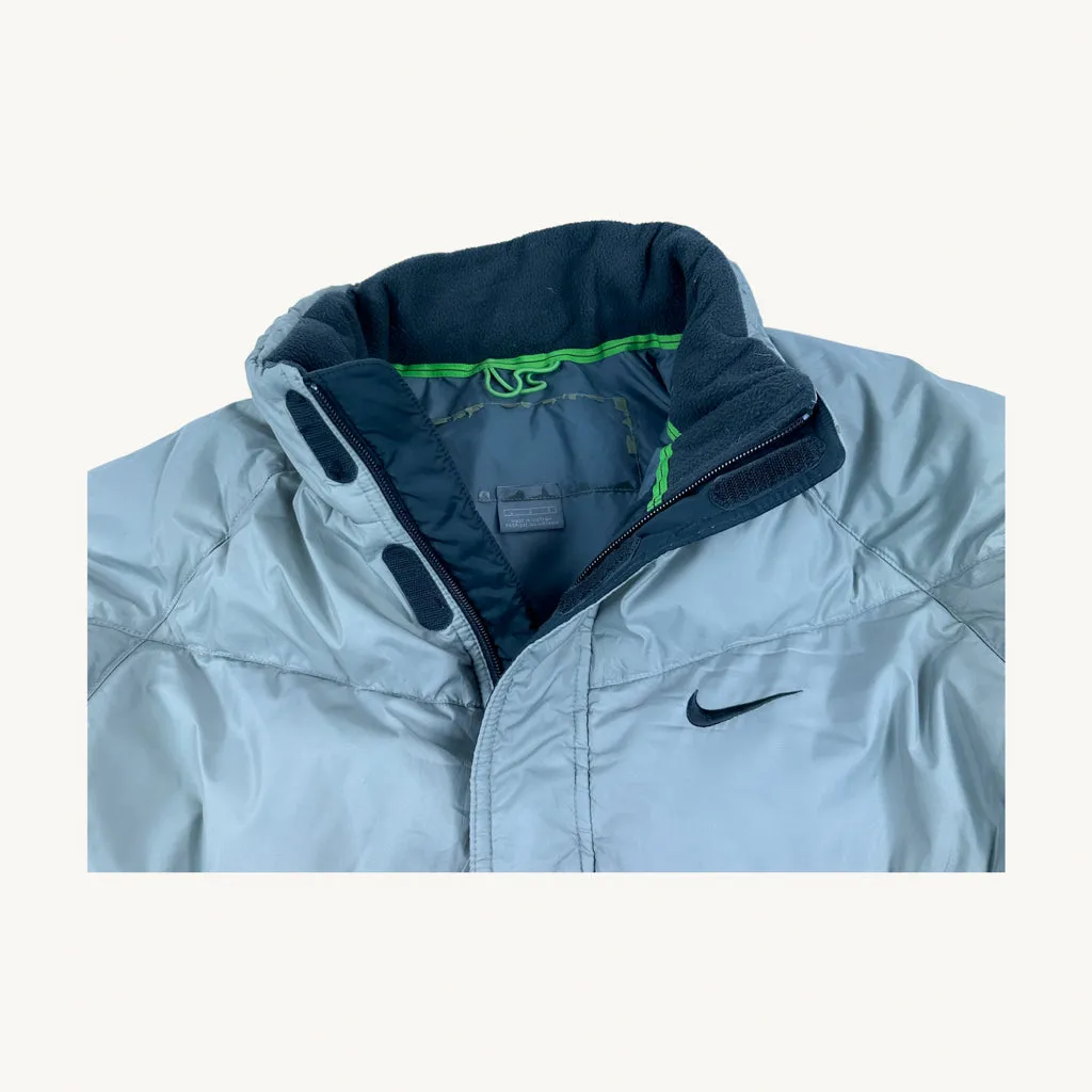 Light Grey y2ks NIKE Puffer Jacket Coat (XL)