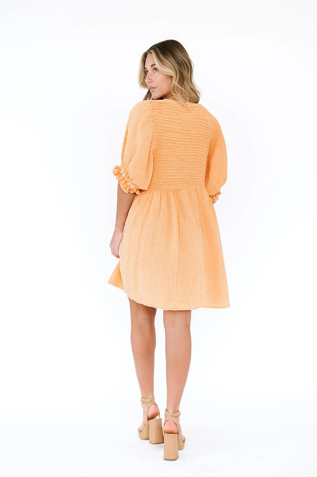 Mandy Dress in Tangerine