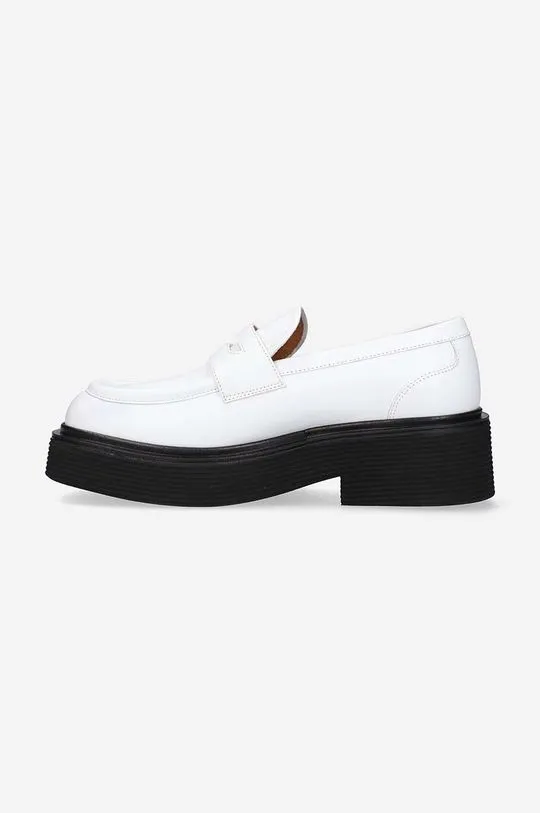 Marni leather loafers Moccasin Shoe women's white color