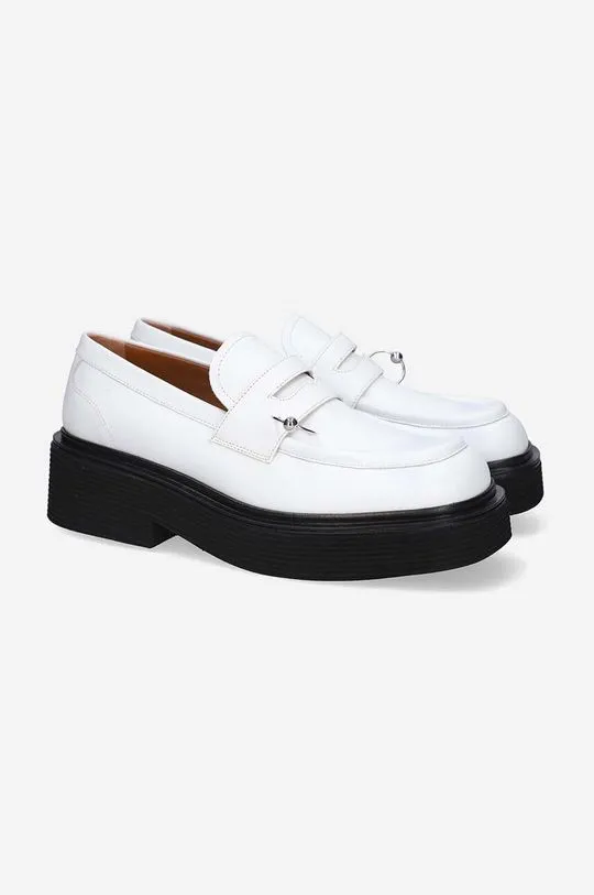 Marni leather loafers Moccasin Shoe women's white color