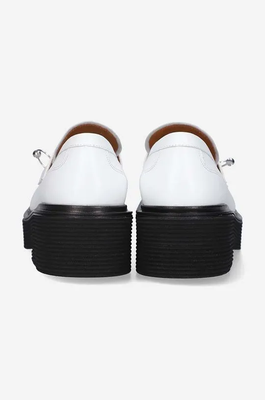 Marni leather loafers Moccasin Shoe women's white color