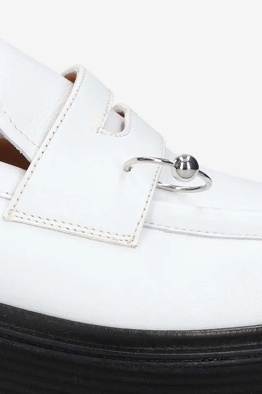 Marni leather loafers Moccasin Shoe women's white color