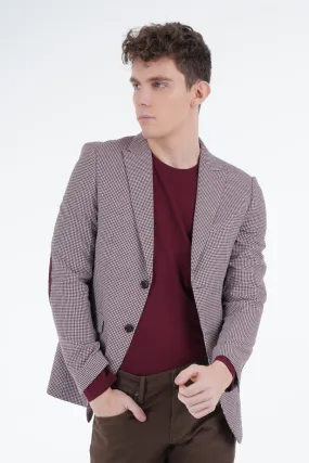 Maroon Pin Check Coat