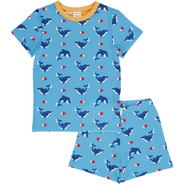 Maxomorra Dolphin Organic Cotton Short Pyjamas