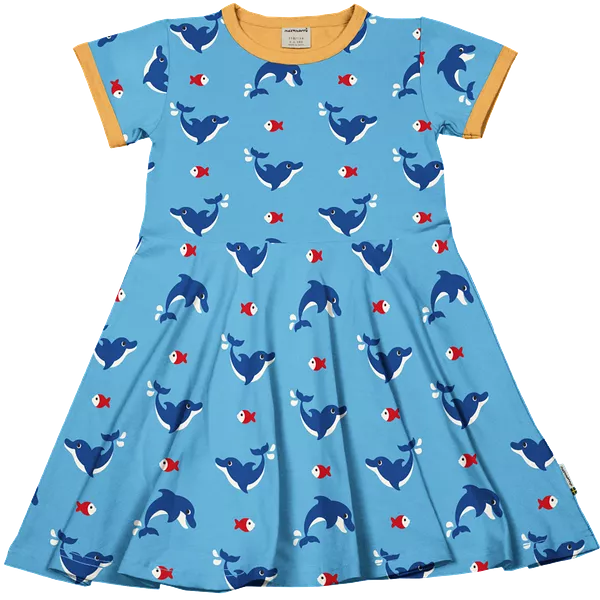 Maxomorra Dolphin Organic Cotton Short Sleeved Circle Dress