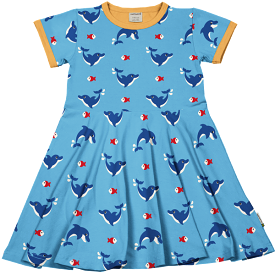 Maxomorra Dolphin Organic Cotton Short Sleeved Circle Dress