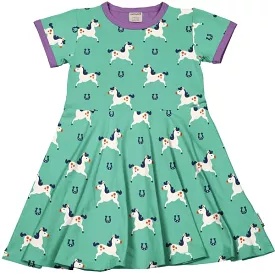 Maxomorra Horse Organic Cotton Short Sleeved Circle Dress