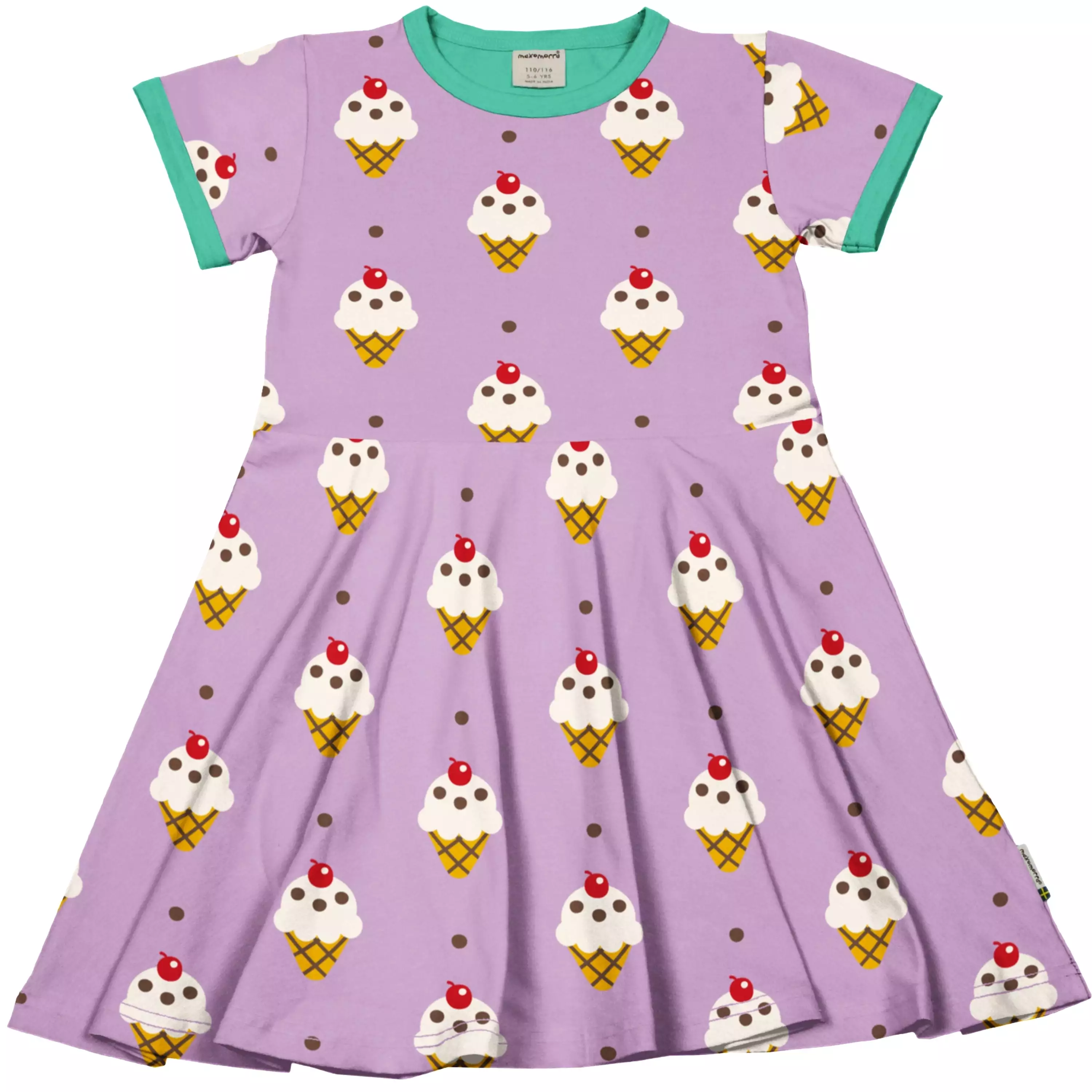 Maxomorra Ice Cream Organic Cotton Short Sleeved Circle Dress