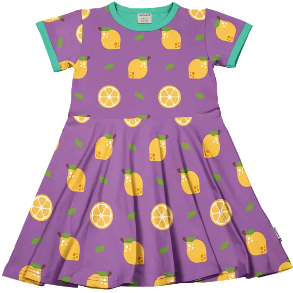 Maxomorra Lemon Organic Cotton Short Sleeved Circle Dress