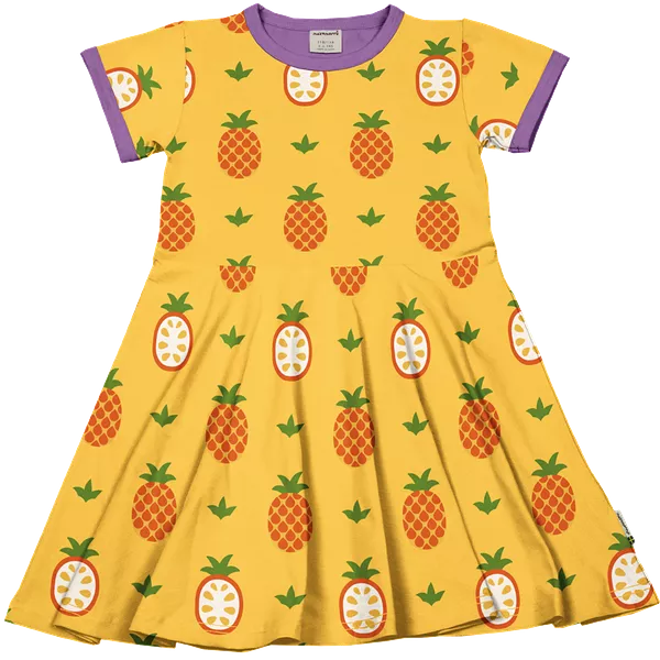 Maxomorra Pineapple Organic Cotton Short Sleeved Circle Dress