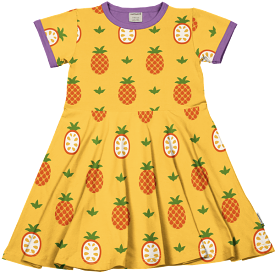 Maxomorra Pineapple Organic Cotton Short Sleeved Circle Dress