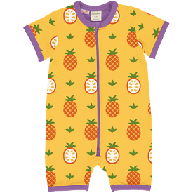 Maxomorra Pineapple Organic Cotton Short Sleeved Romper