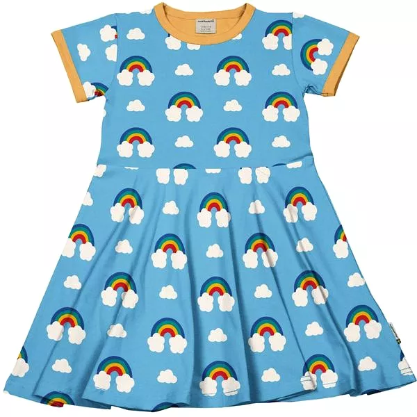 Maxomorra Rainbow Organic Cotton Short Sleeved Circle Dress