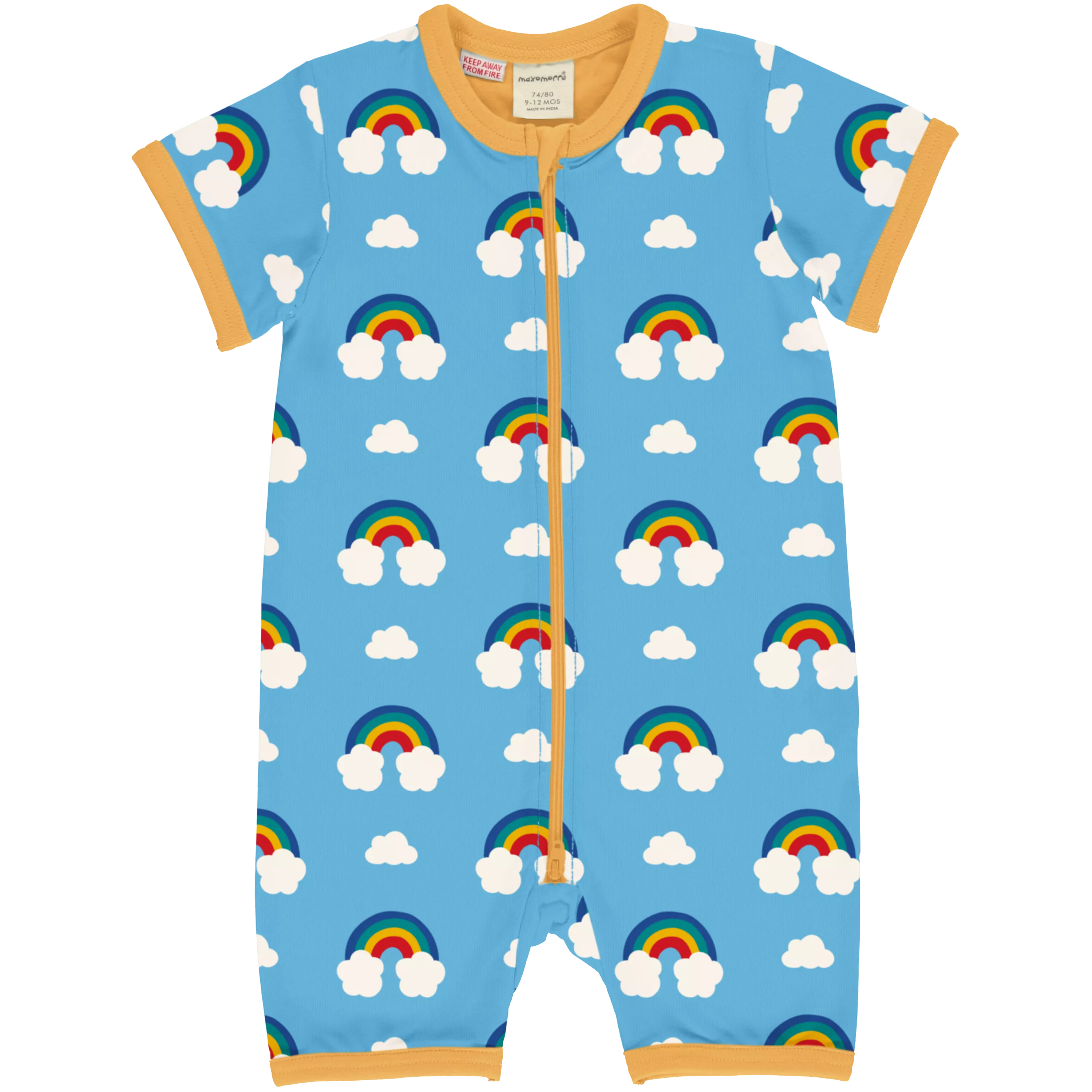 Maxomorra Rainbow Organic Cotton Short Sleeved Romper