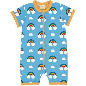 Maxomorra Rainbow Organic Cotton Short Sleeved Romper