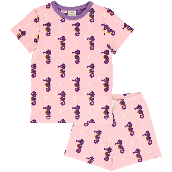 Maxomorra Seahorse Organic Cotton Short Pyjamas