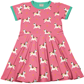 Maxomorra Unicorn Organic Cotton Short Sleeved Circle Dress