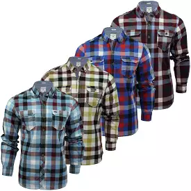 Mens Check Shirt by Lee Cooper 'Hadleigh' Long Sleeved