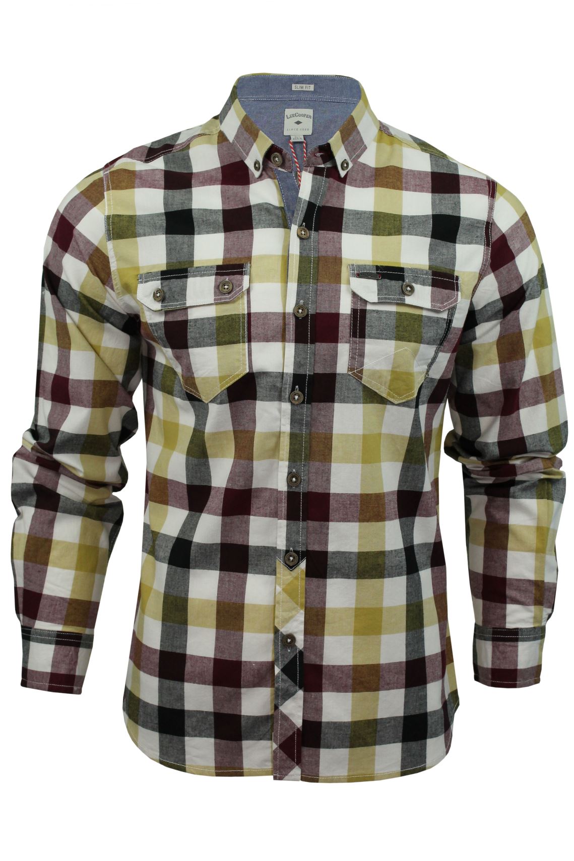 Mens Check Shirt by Lee Cooper 'Hadleigh' Long Sleeved