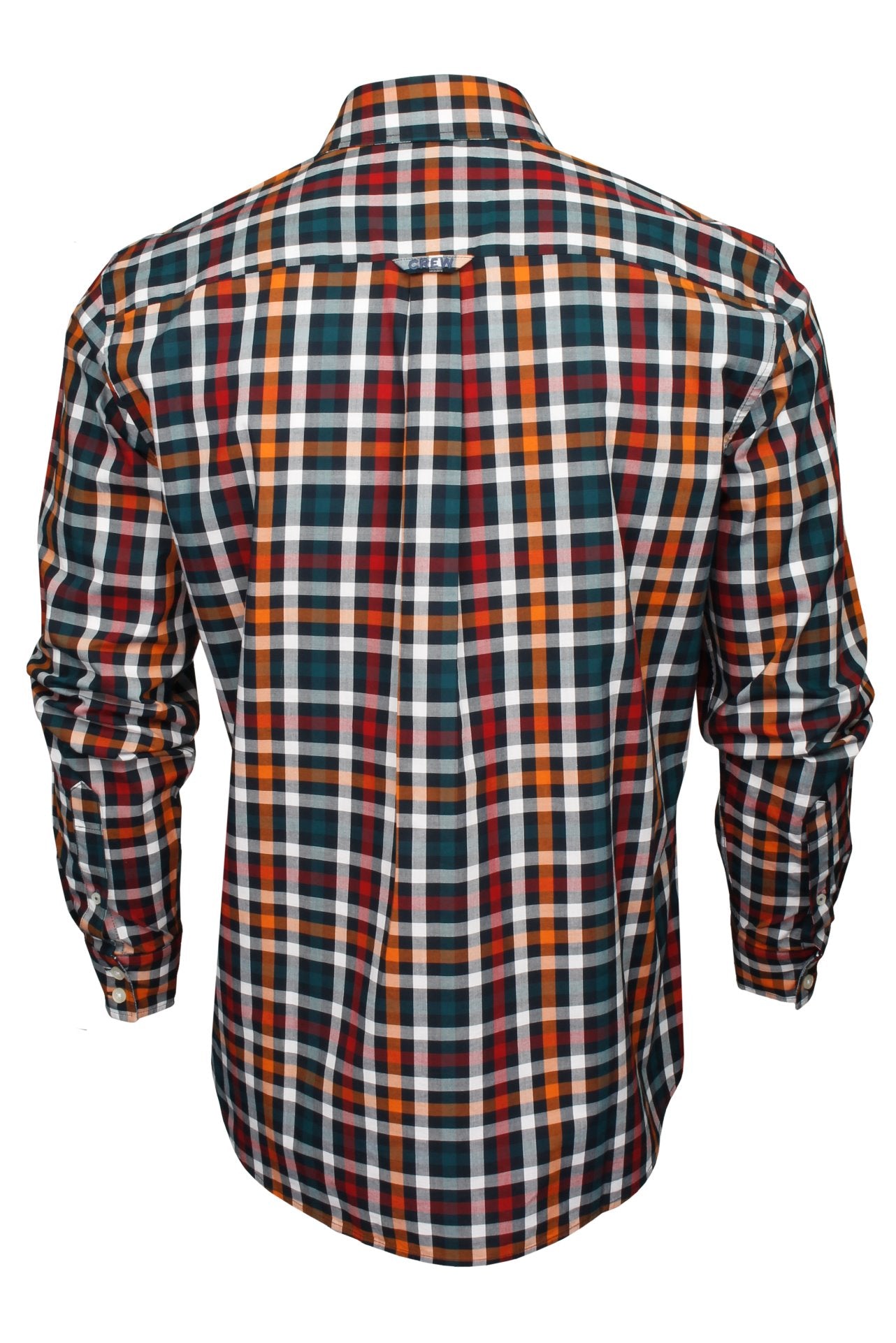 Mens Crew Clothing Poplin Check Shirt Long Sleeve